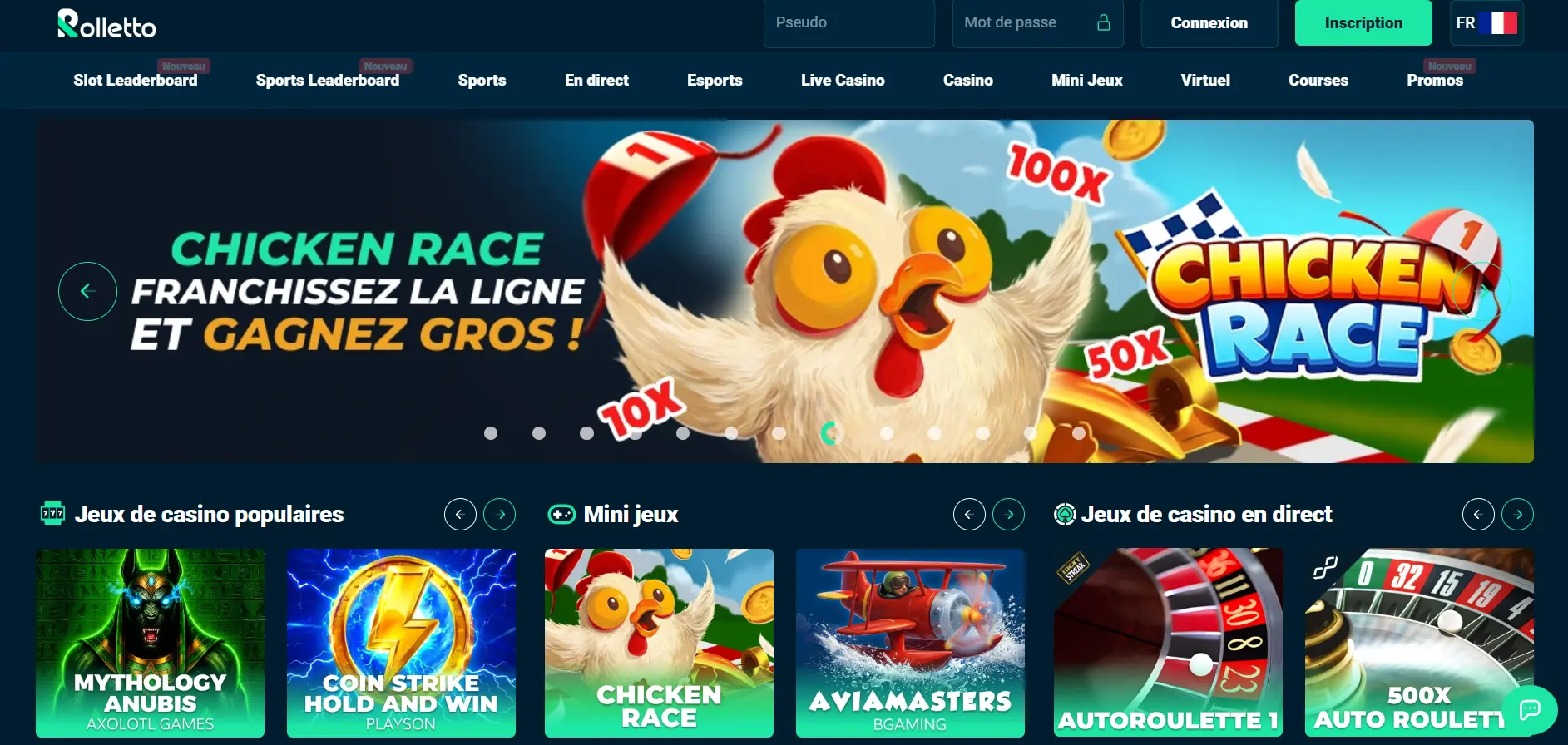 Les jeux proposés par Rolletto — Rolletto Casino